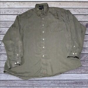 Hathaway Sport‎ Button Down Mens Tencel Lyocell Long Sleeve Olive Green XXL